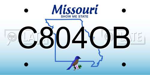 C804OB Missouri License Plate