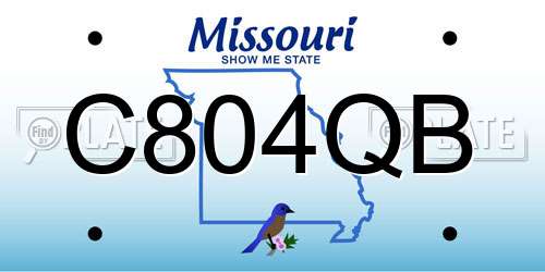 C804QB Missouri License Plate