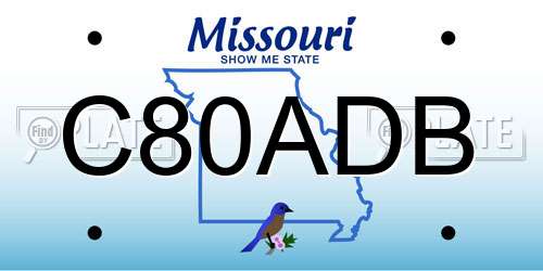 C80ADB Missouri License Plate