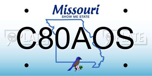 C80AOS Missouri License Plate