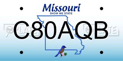 C80AQB Missouri License Plate