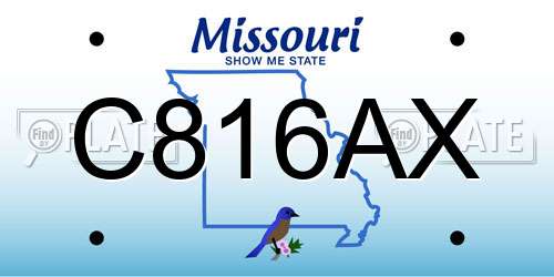C816AX Missouri License Plate
