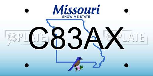 C83AX Missouri License Plate