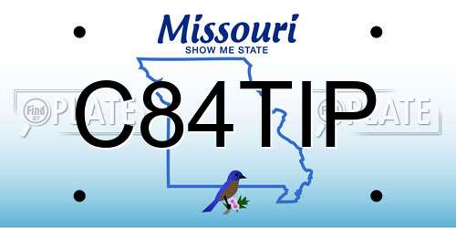 C84TIP Missouri License Plate