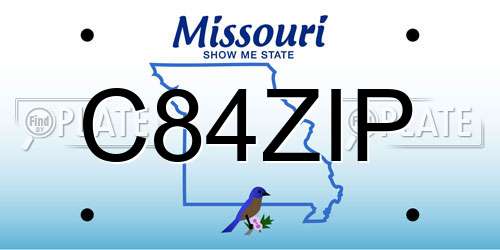 C84ZIP Missouri License Plate