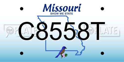 C8558T Missouri License Plate