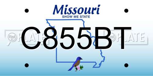 C855BT Missouri License Plate