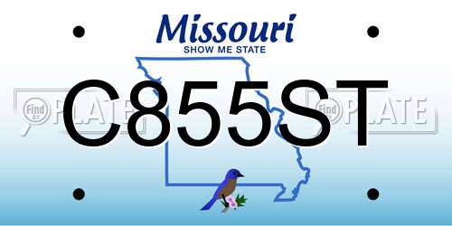 C855ST Missouri License Plate