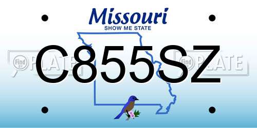 C855SZ Missouri License Plate