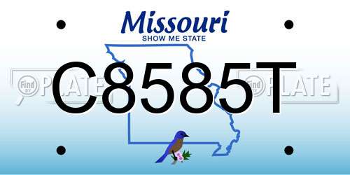 C8585T Missouri License Plate