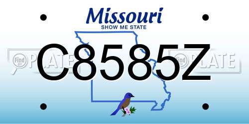 C8585Z Missouri License Plate