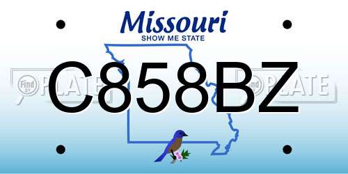 C858BZ Missouri License Plate