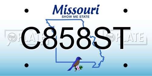 C858ST Missouri License Plate