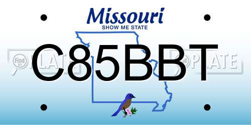 C85BBT Missouri License Plate