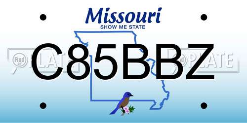 C85BBZ Missouri License Plate
