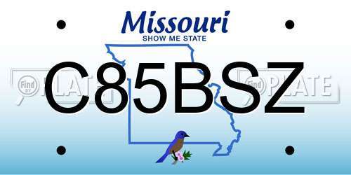 C85BSZ Missouri License Plate