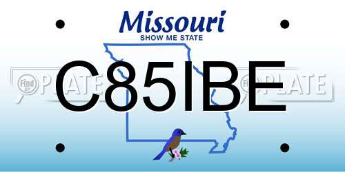 C85IBE Missouri License Plate