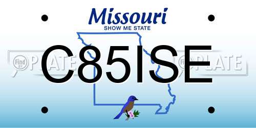 C85ISE Missouri License Plate