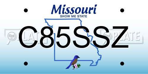 C85SSZ Missouri License Plate