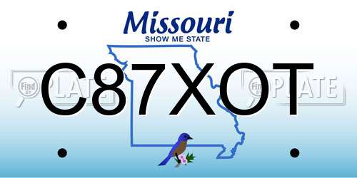 C87XOT Missouri License Plate