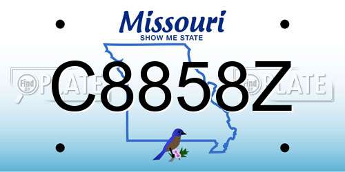 C8858Z Missouri License Plate