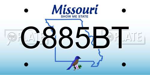 C885BT Missouri License Plate