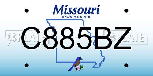C885BZ Missouri License Plate