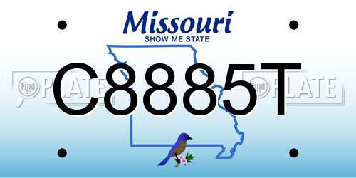 C8885T Missouri License Plate