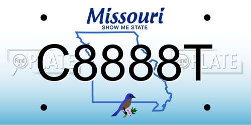 C8888T Missouri License Plate