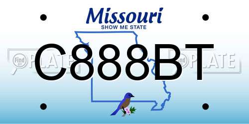 C888BT Missouri License Plate
