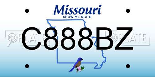 C888BZ Missouri License Plate