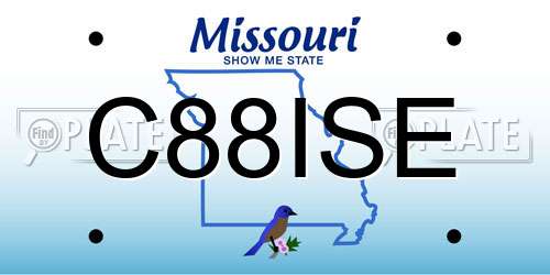 C88ISE Missouri License Plate