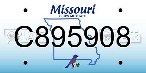 C895908 Missouri License Plate