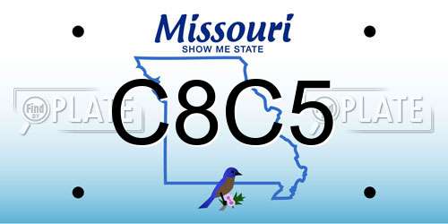 C8C5 Missouri License Plate