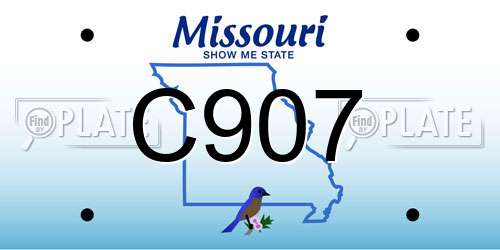 C907 Missouri License Plate