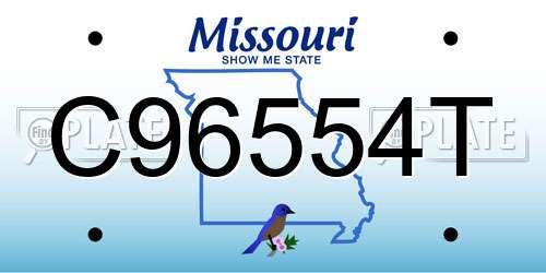 C96554T Missouri License Plate