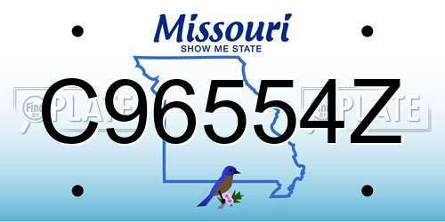 C96554Z Missouri License Plate