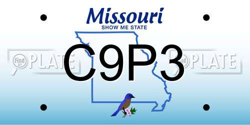 C9P3 Missouri License Plate