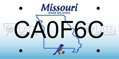 CA0F6C Missouri License Plate