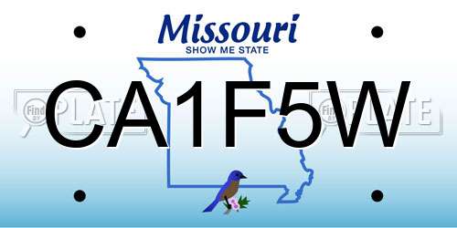 CA1F5W Missouri License Plate