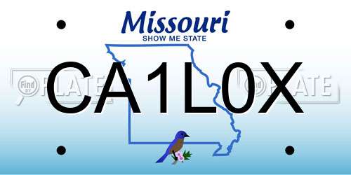 CA1L0X Missouri License Plate