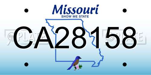 CA28158 Missouri License Plate