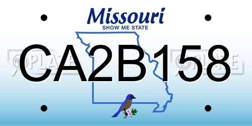 CA2B158 Missouri License Plate