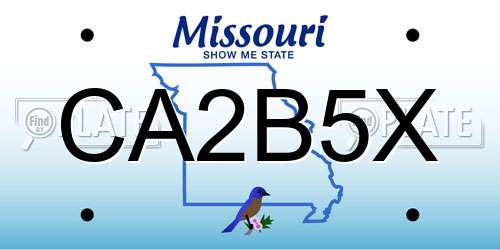 CA2B5X Missouri License Plate