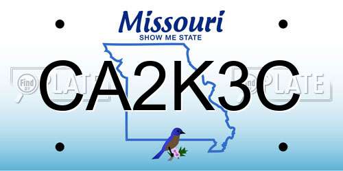 CA2K3C Missouri License Plate