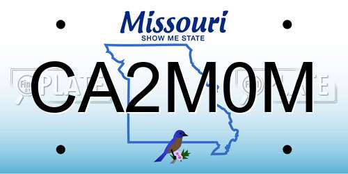 CA2M0M Missouri License Plate
