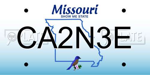 CA2N3E Missouri License Plate