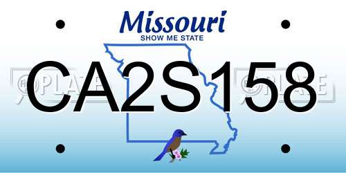 CA2S158 Missouri License Plate