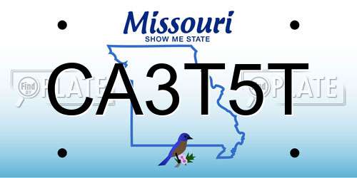 CA3T5T Missouri License Plate