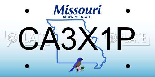 CA3X1P Missouri License Plate